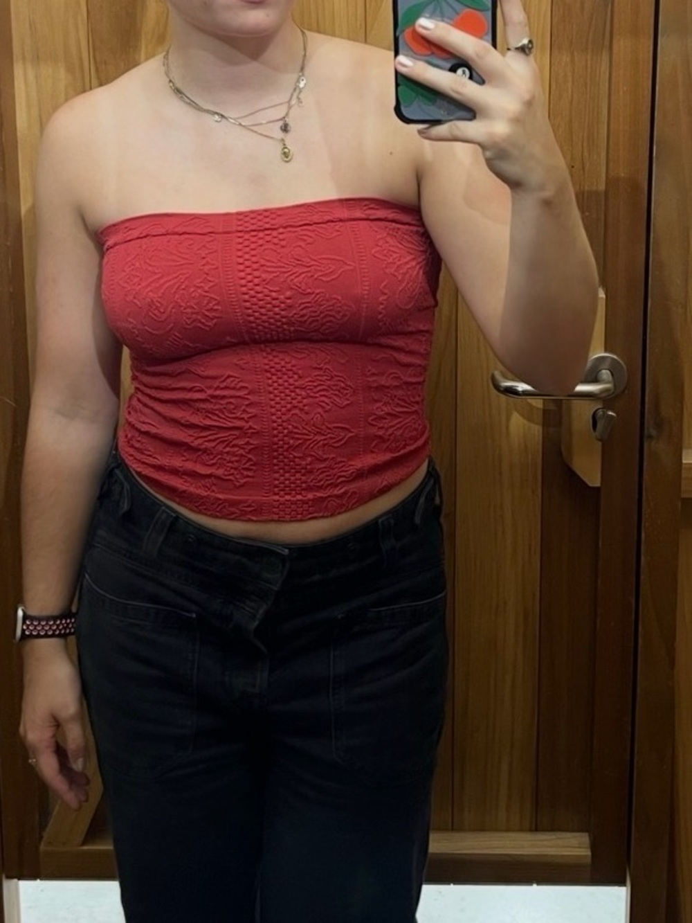 Out From Under Red Textured Tube Top